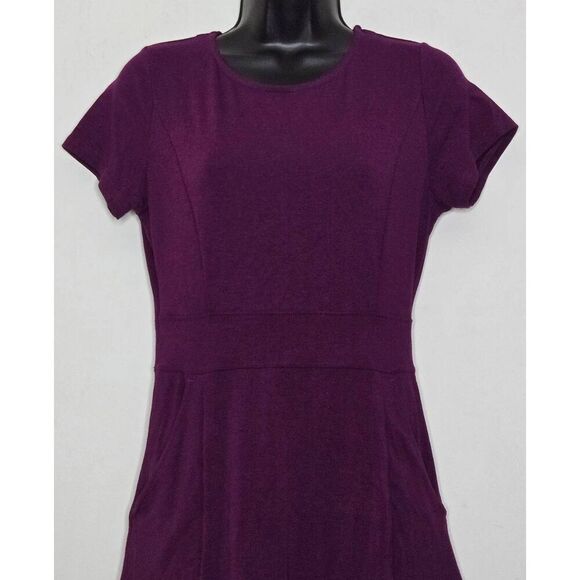 Scottevest Daisy Dress Size XS Hidden  Pockets Purple Knit Stretch - Picture 2 of 7